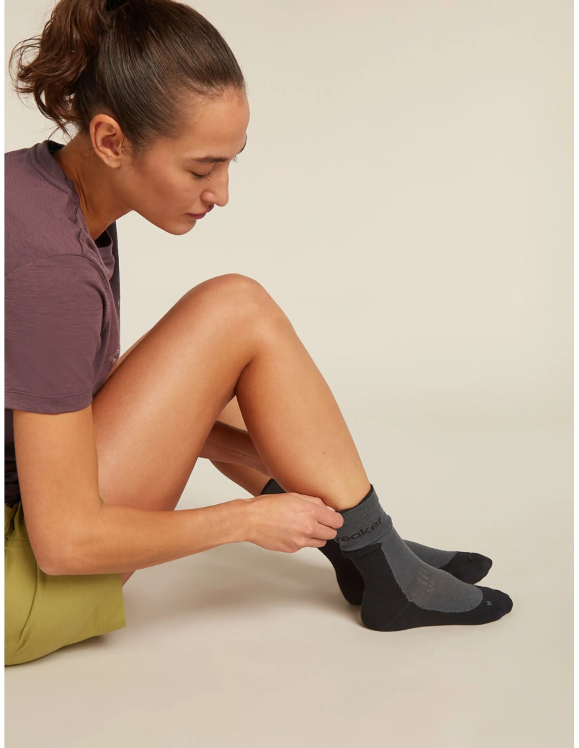 Icebreaker Merino Hike+ Light Crew Wandelsokken Dames (Maat – M, Kleur – Obsidian/Black)