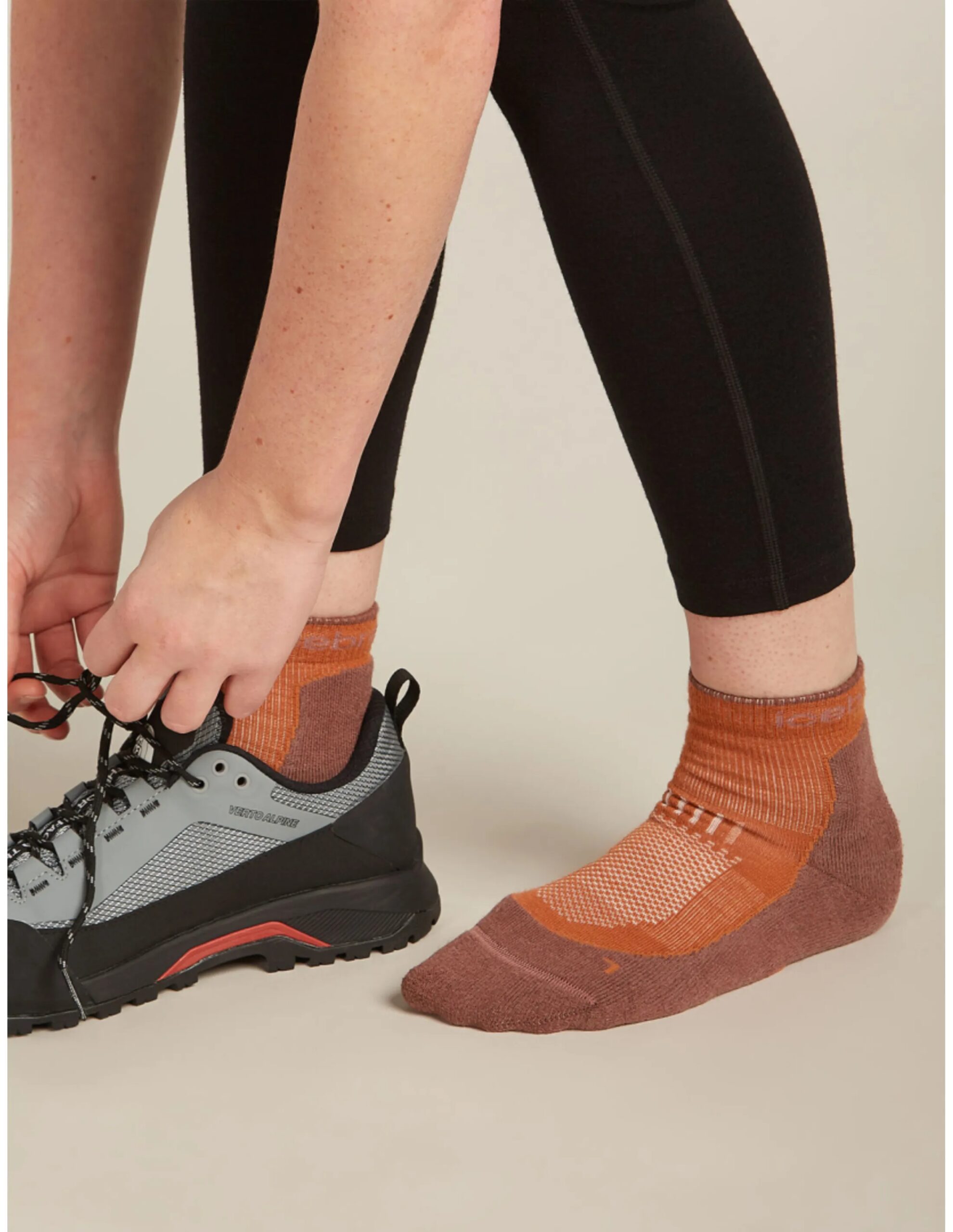 Icebreaker Merino Hike+ Light Mini Sokken Dames (Maat – S, Kleur – Clay/Carob)