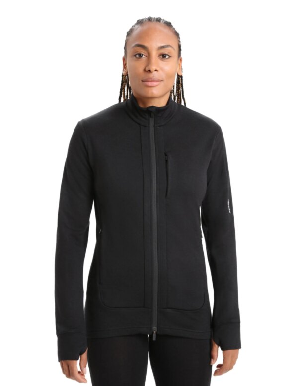 Icebreaker Quantum III LS Zip Women´s (Maat - L, Kleur - Black)