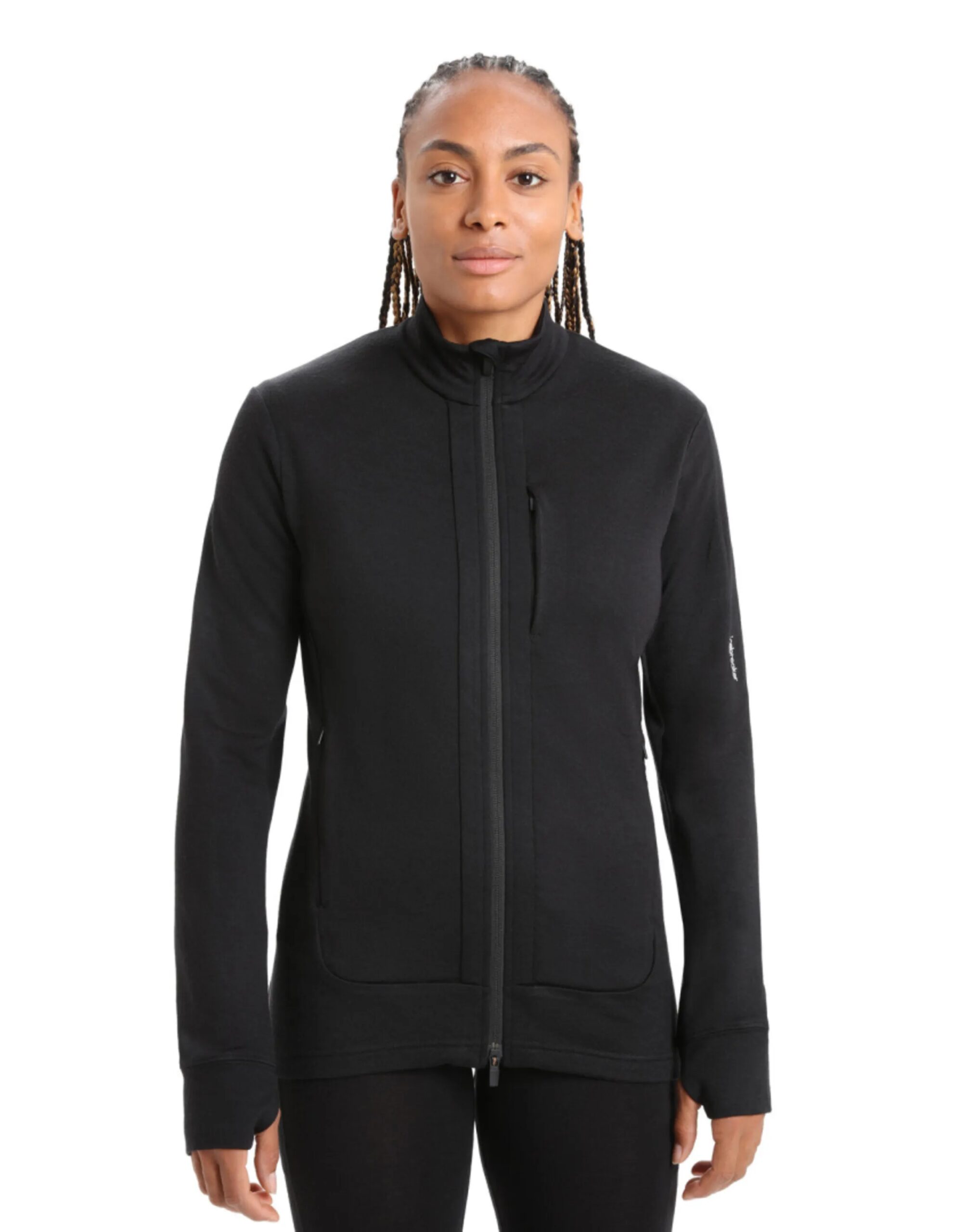 Icebreaker Quantum III LS Zip Women´s (Maat – L, Kleur – Black)
