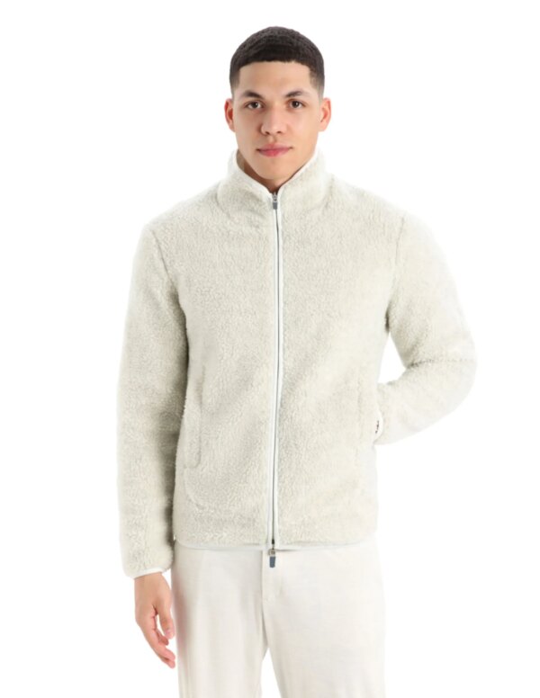 Icebreaker RealFleece High Pile LS Zip Men´s (Maat - M, Kleur - Ecru Hthr/Snow)