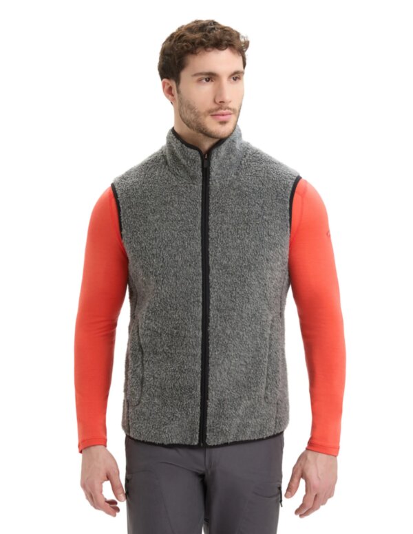 Icebreaker RealFleece High Pile Vest Men´s (Maat - XL, Kleur - Gritstone/Black)