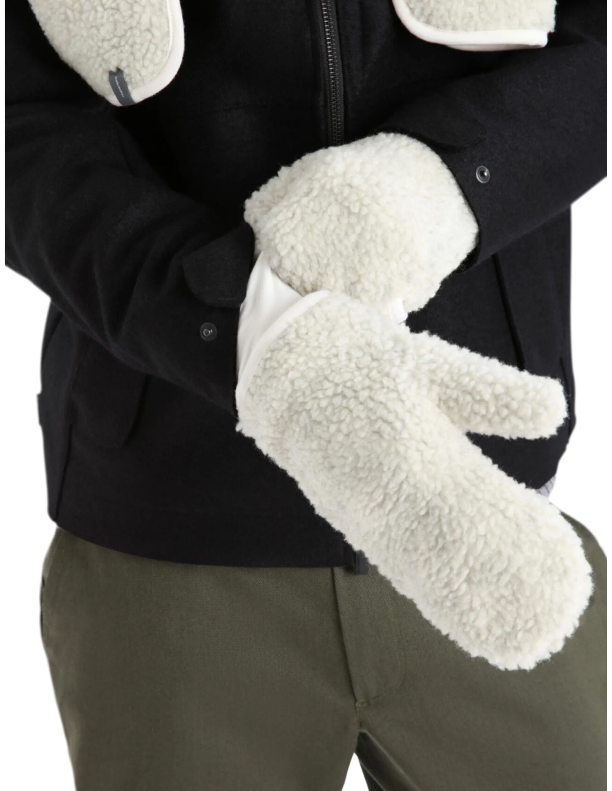 Icebreaker U ICL RealFleece Sherpa Mittens (Maat – XL, Kleur – Ecru Hthr)