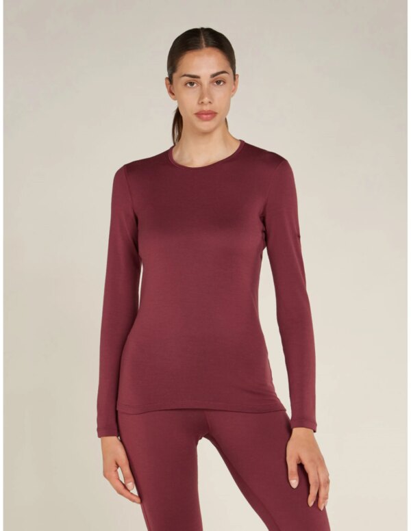 Icebreaker Women's 260 Tech LS Crewe Thermal Top (Maat - L, Kleur - Port)