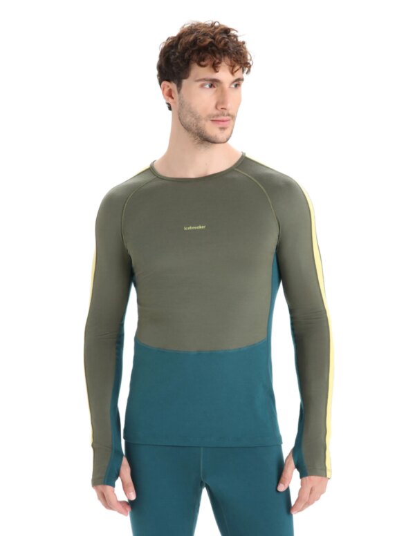 Icebreaker ZoneKnit 200 LS Crewe Top Men´s (Maat - XL, Kleur - Loden/Green Glory)