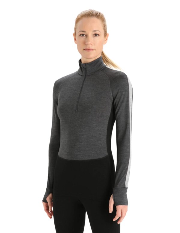 Icebreaker ZoneKnit 260 LS Half Zip Thermal Top (Maat - L, Kleur - Jet Hthr/Blk/Metro H/Cb)