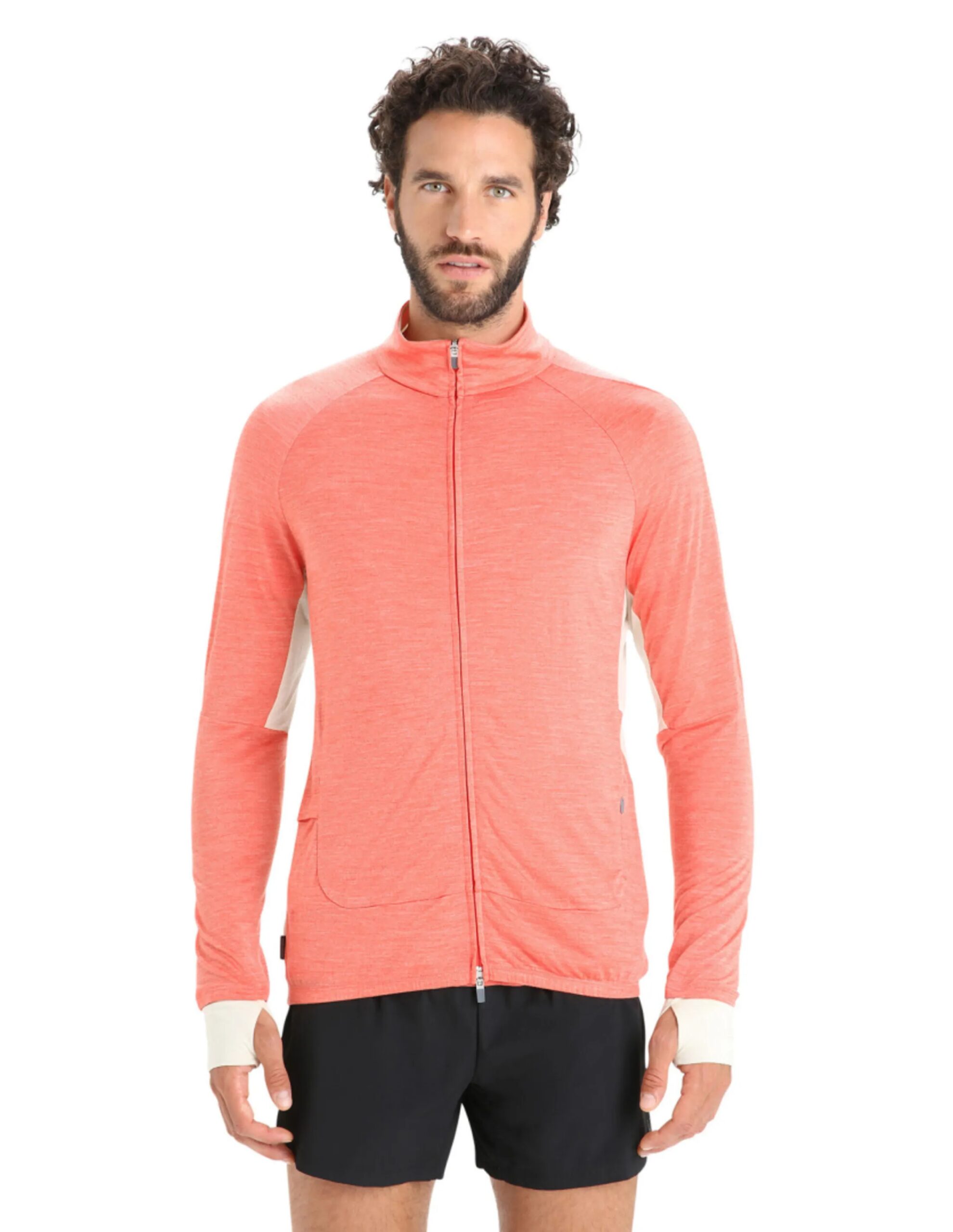 IcebreakerZoneKnit LS Zip (Maat – L, Kleur – Vibrant Earth Heather/Chalk)
