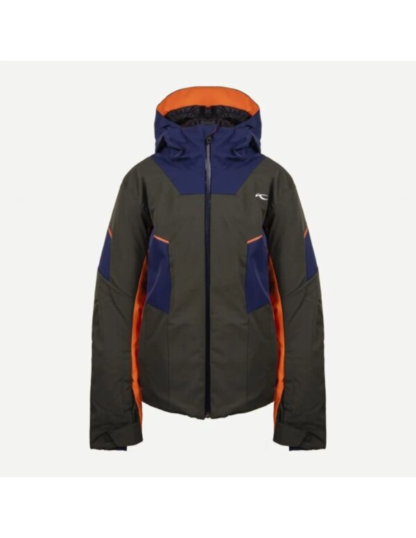 Kjus Boys Formula Jacket (Maat - 164, Kleur - Dark Olive/Atlanta Blue)