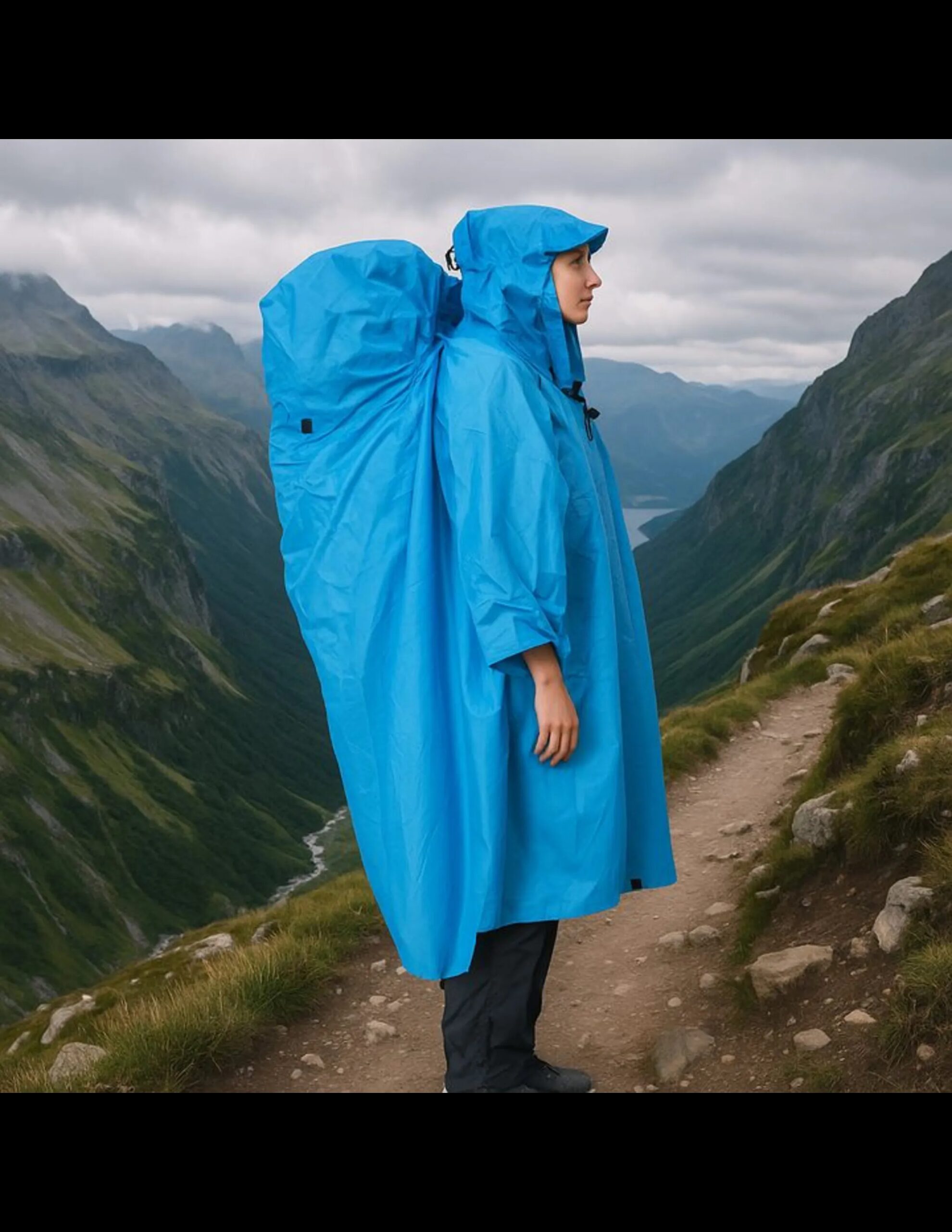 Lowland Backpack Poncho (Maat – L, Kleur – Royal Blue)