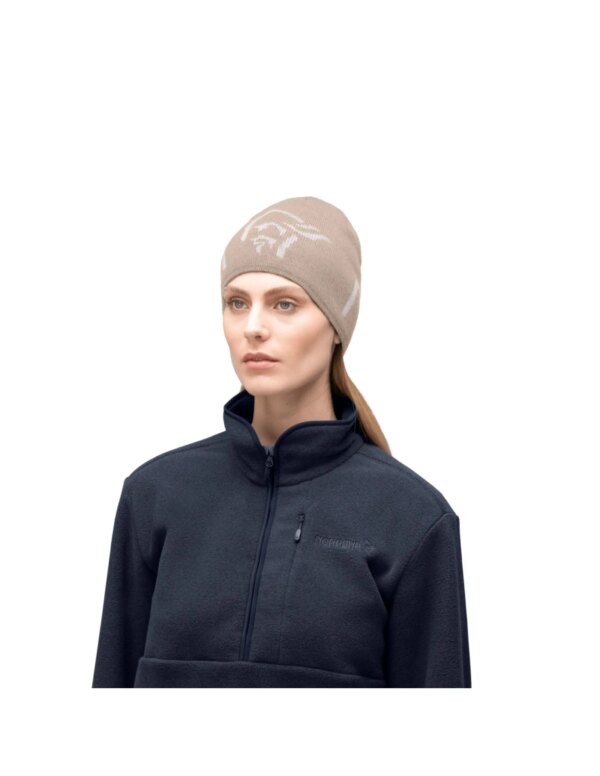Norrona /29 MerinoUll Logo Beanie (Maat - OS, Kleur - Pure Cashmere)