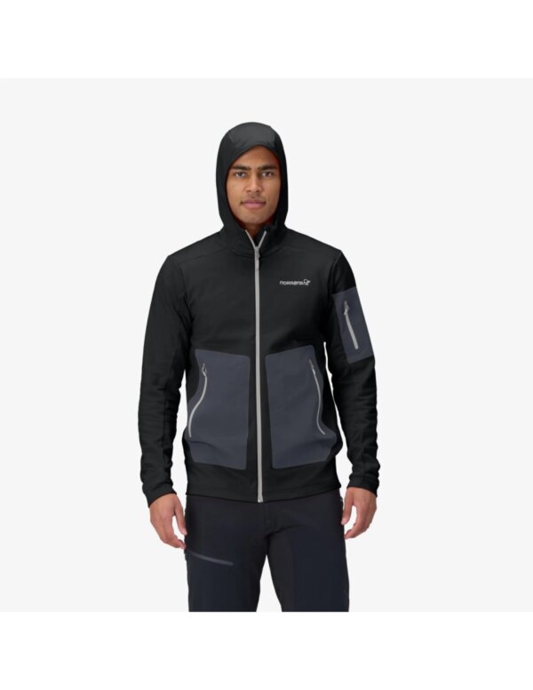 Norrona Falketind Warm2 Stretch Hood Heren (Maat - S, Kleur - Caviar black)