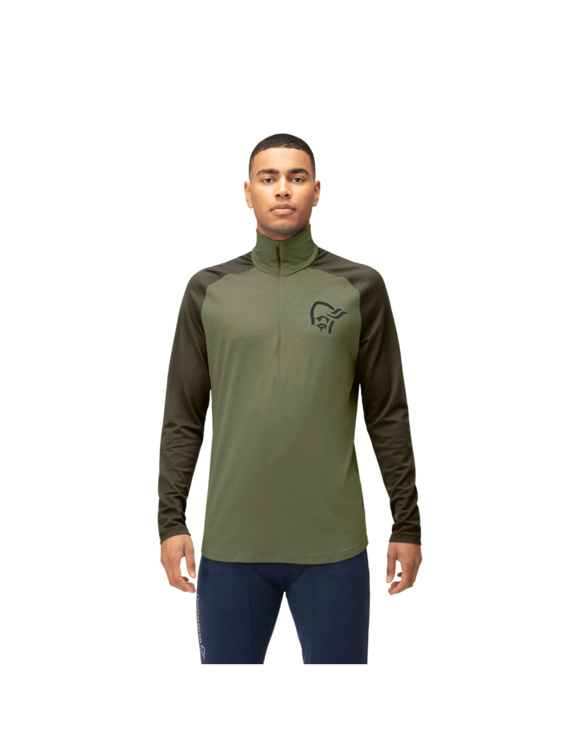 Norrona Men’s Femund PureUll Zip Neck (Maat – L, Kleur – Loden Green)