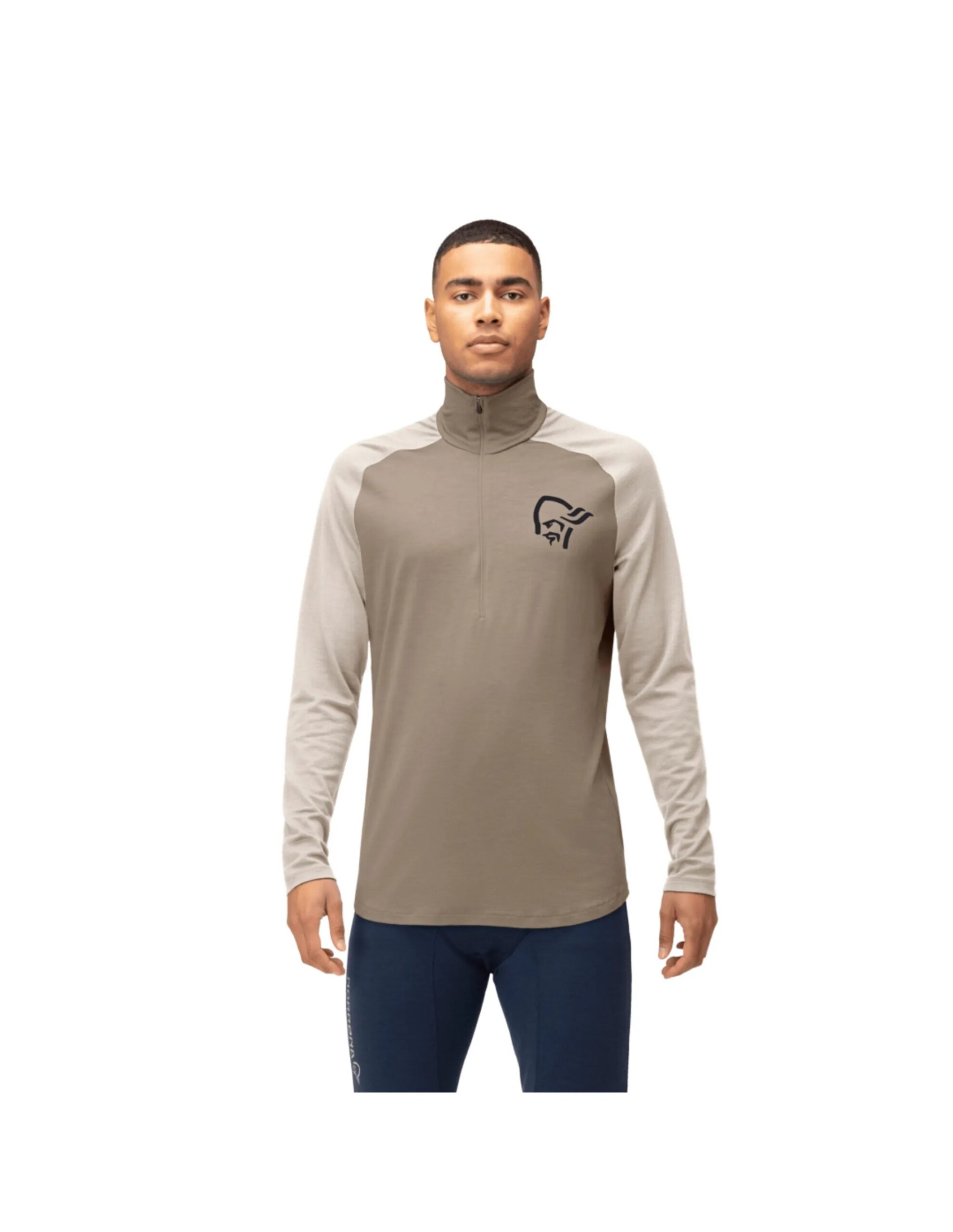 Norrona Men’s Femund PureUll Zip Neck (Maat – L, Kleur – Winter Twig)