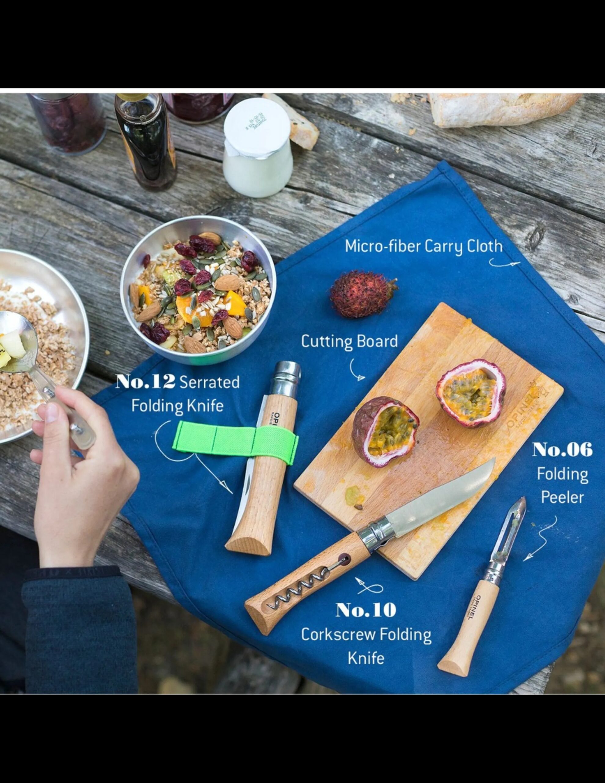 Opinel NomadOutdoor Ccooking Set, 5-delig (Maat – OS, Kleur – Nocolor)