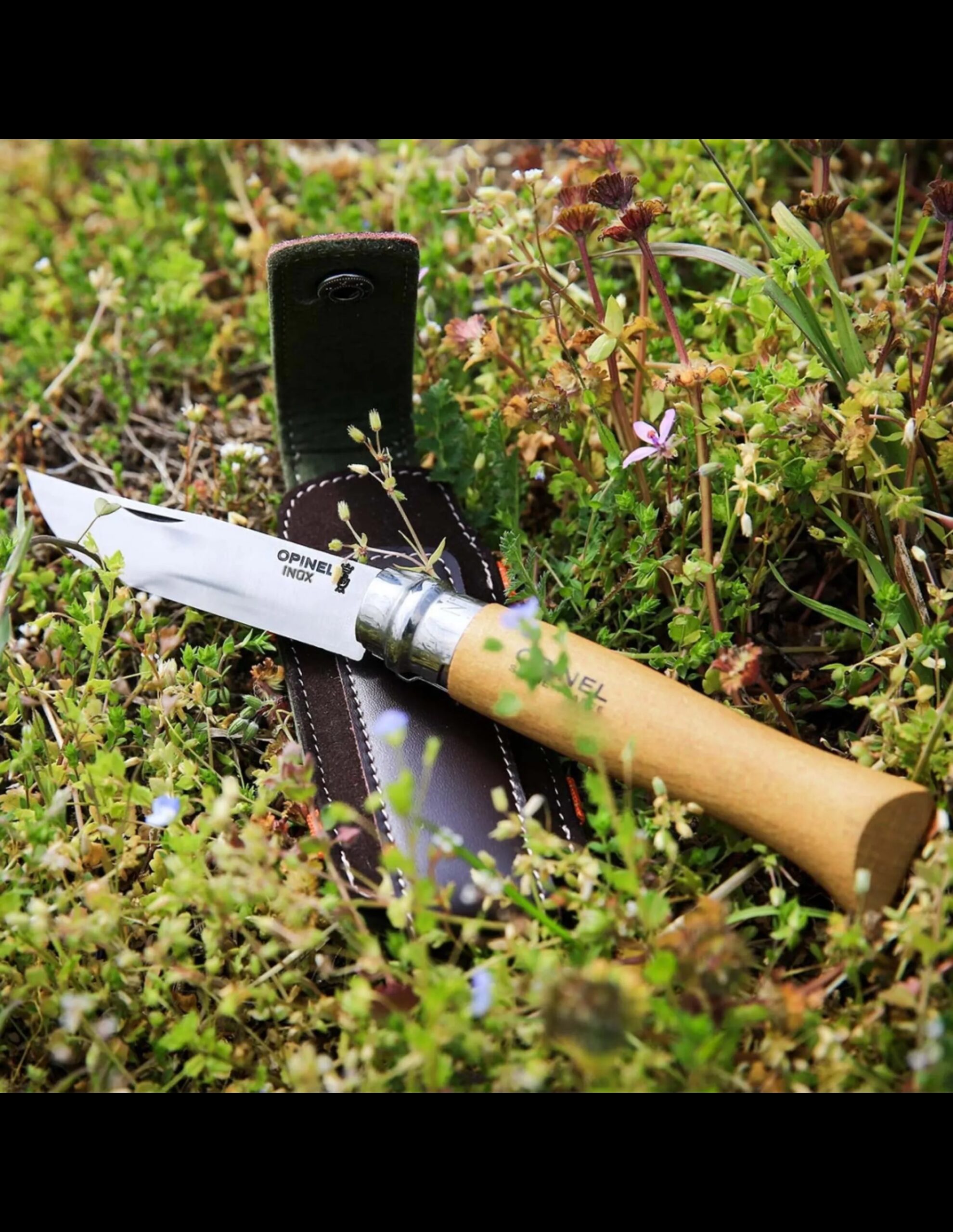 Opinel Stainless Steel Zakmes no 08 met Etui (Maat – 8, Kleur – RVS)
