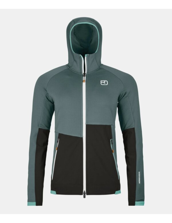 Ortovox Women's Fleece Rib Hoody (Maat - L, Kleur - Dark-Arctic-Grey)