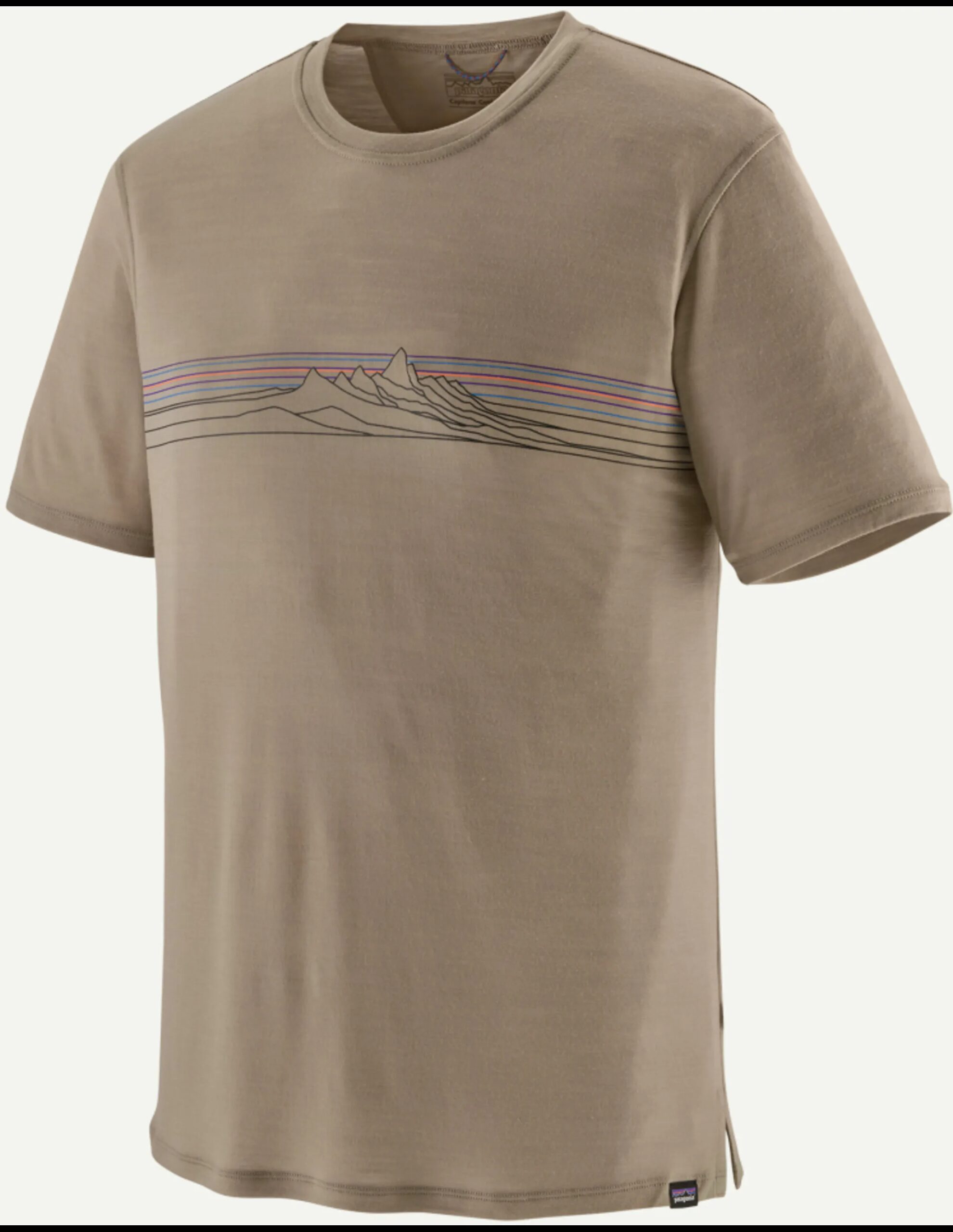Patagonia Capilene® Cool Merino Blend Graphic Shirt Heren (Maat – L, Kleur – Strata Stripe: Seabird Grey)