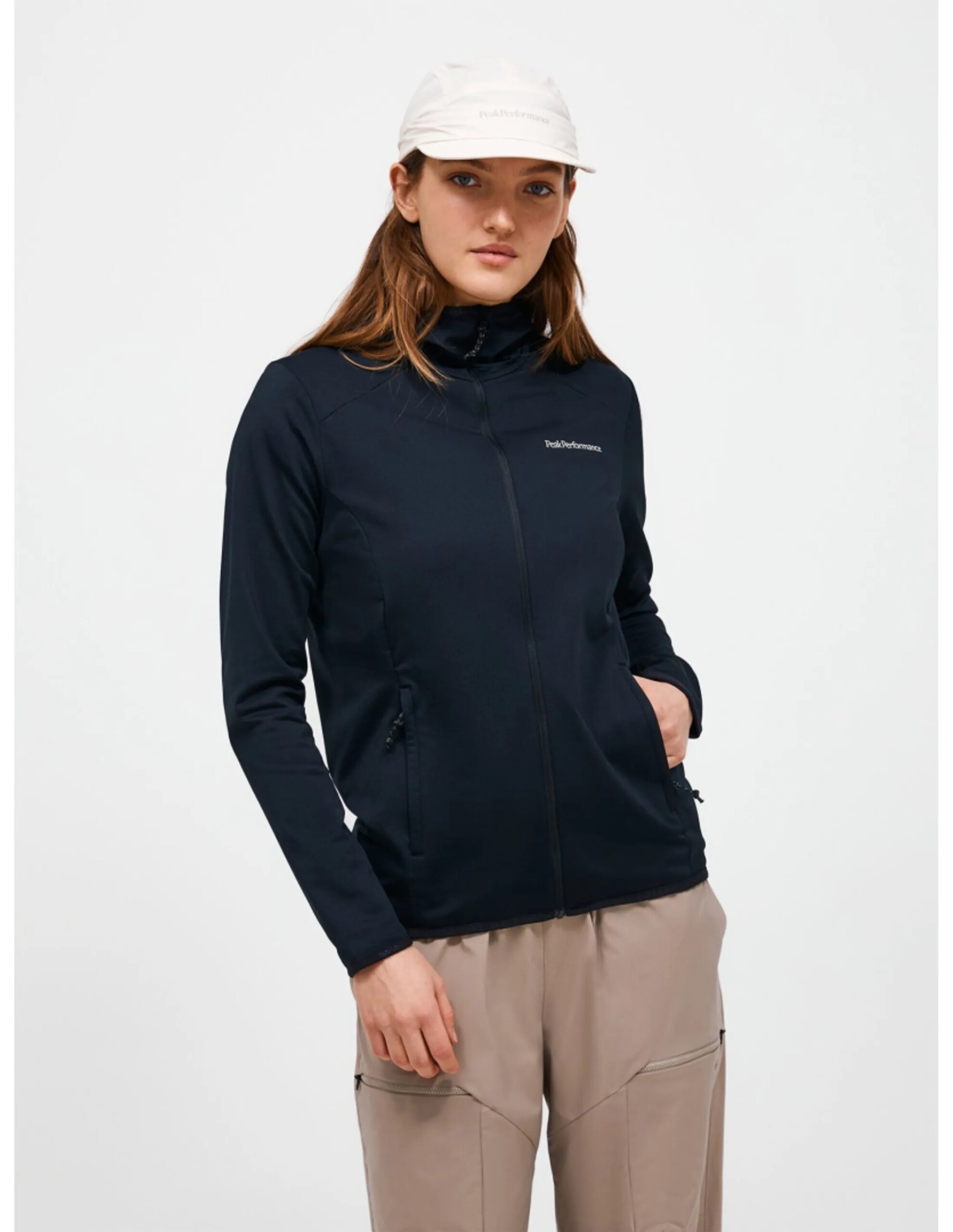 Peak Performance Light Zip Hood Dames (Maat – L, Kleur – Black)