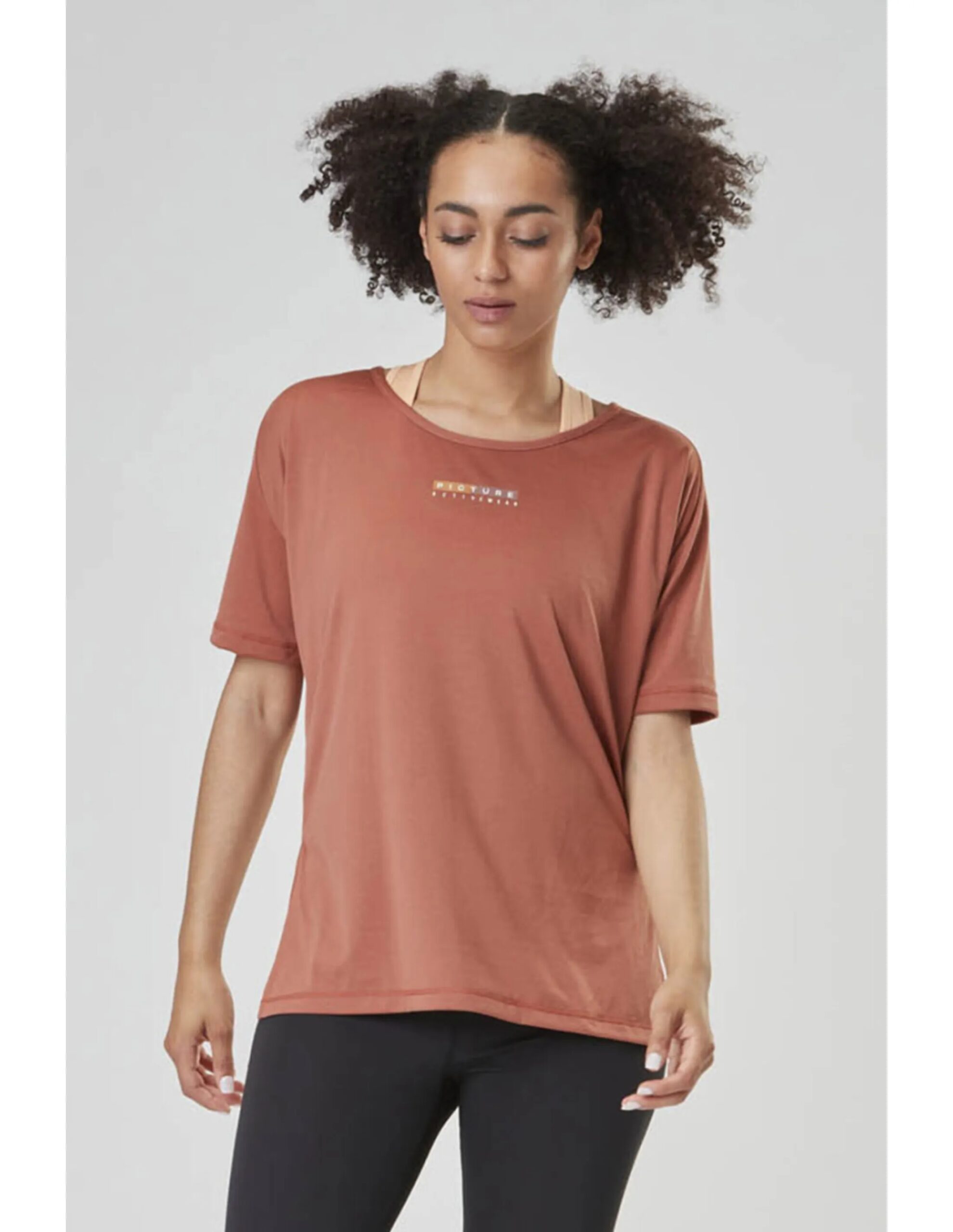 Picture Kiersi SS Tech Tee (Maat – S, Kleur – Cedar wood)