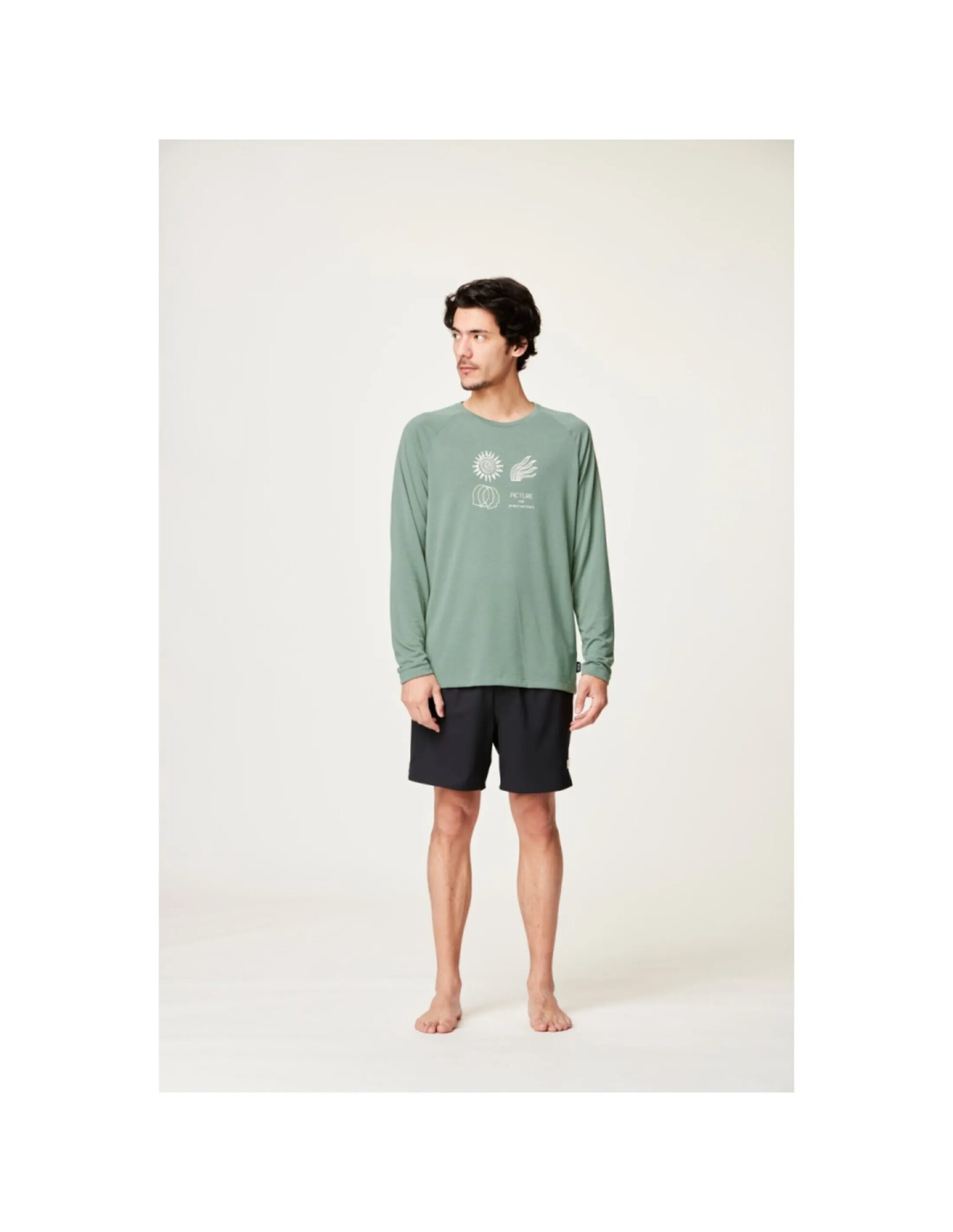 Picture Men’s Maribo LS Surf Tee (Maat – L, Kleur – Lily pad)