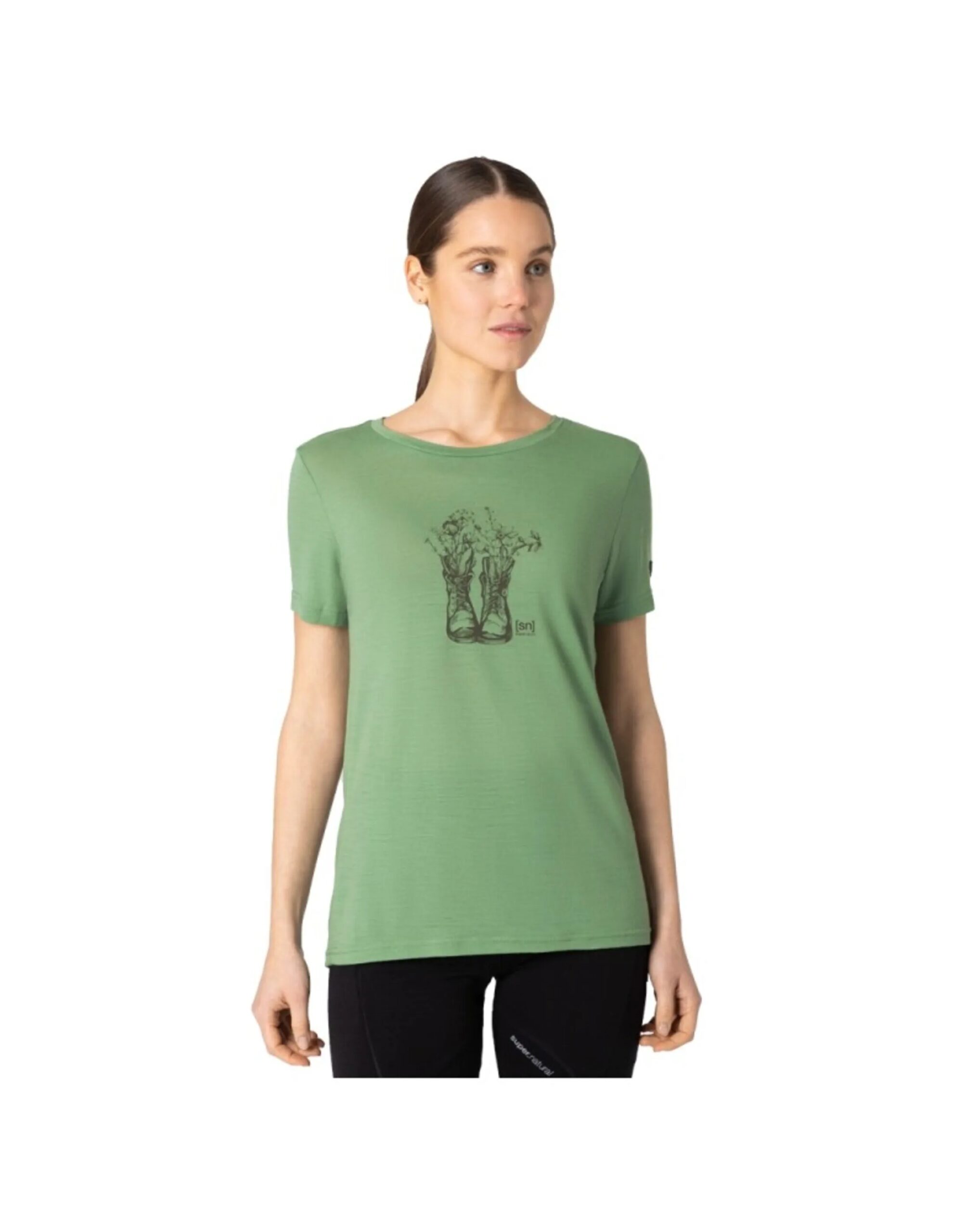 Supernatural Blossom Boots Tee Women´s (Maat – XL, Kleur – Loden Frost/Stone Grey)