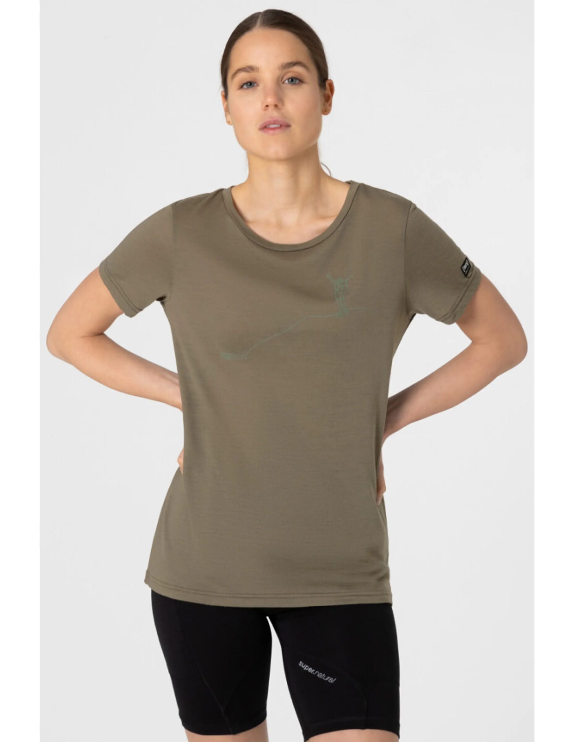 Supernatural Gipfelglück Tee Women´s (Maat – L, Kleur – Stone Grey/Loden Frost)