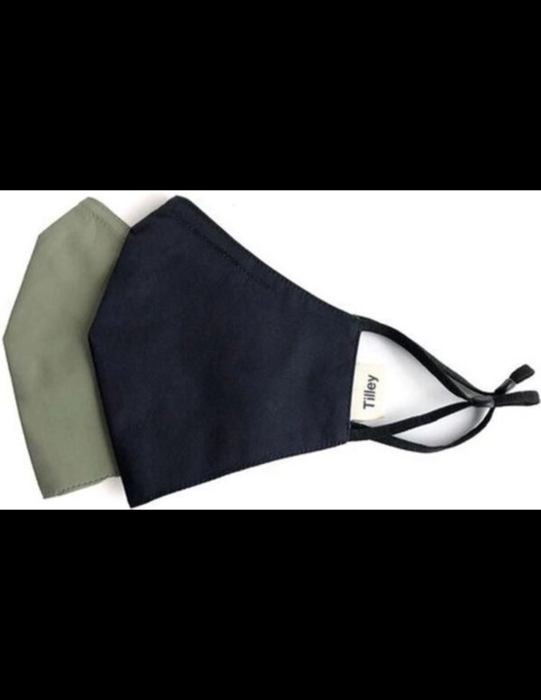 Tilley 100% Cotton Face Mask 2 Stuks (Maat - One Size, Kleur - Black Khaki)