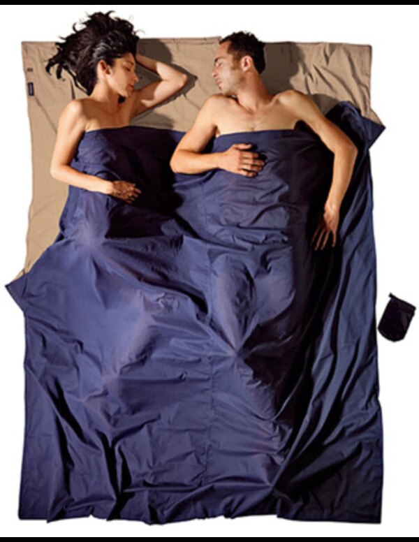 Travelsheet Double, Egyptian Cotton (Maat - 220 x 180 cm, Kleur - Khaki/Tuareg)