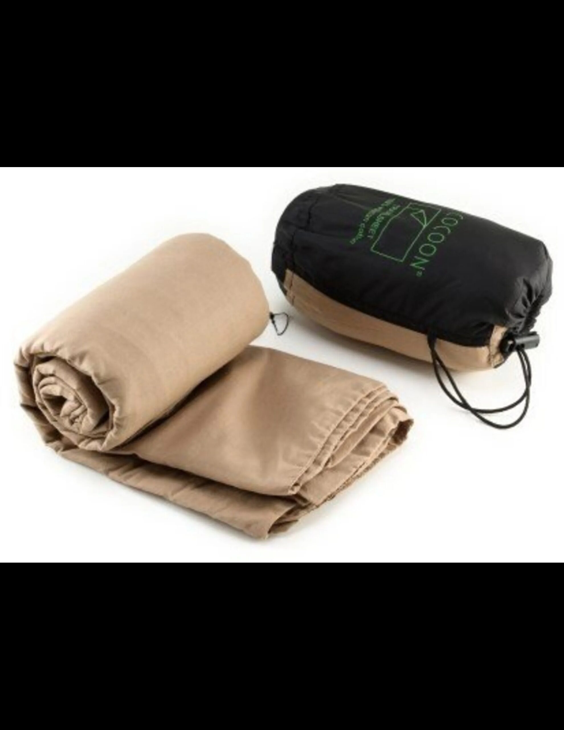 Cocoon Travelsheet, 100% Egyptian Cotton (Maat – 220 x 90 cm, Kleur – Khaki)